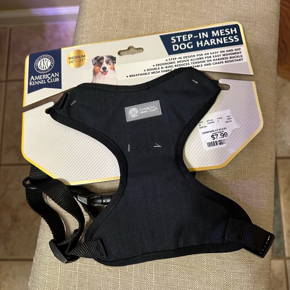 Black Step-In Mesh Dog Harness